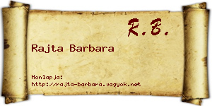 Rajta Barbara névjegykártya